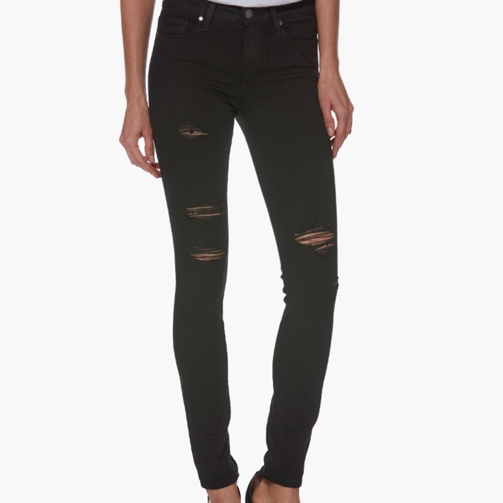 Paige black distressed denim